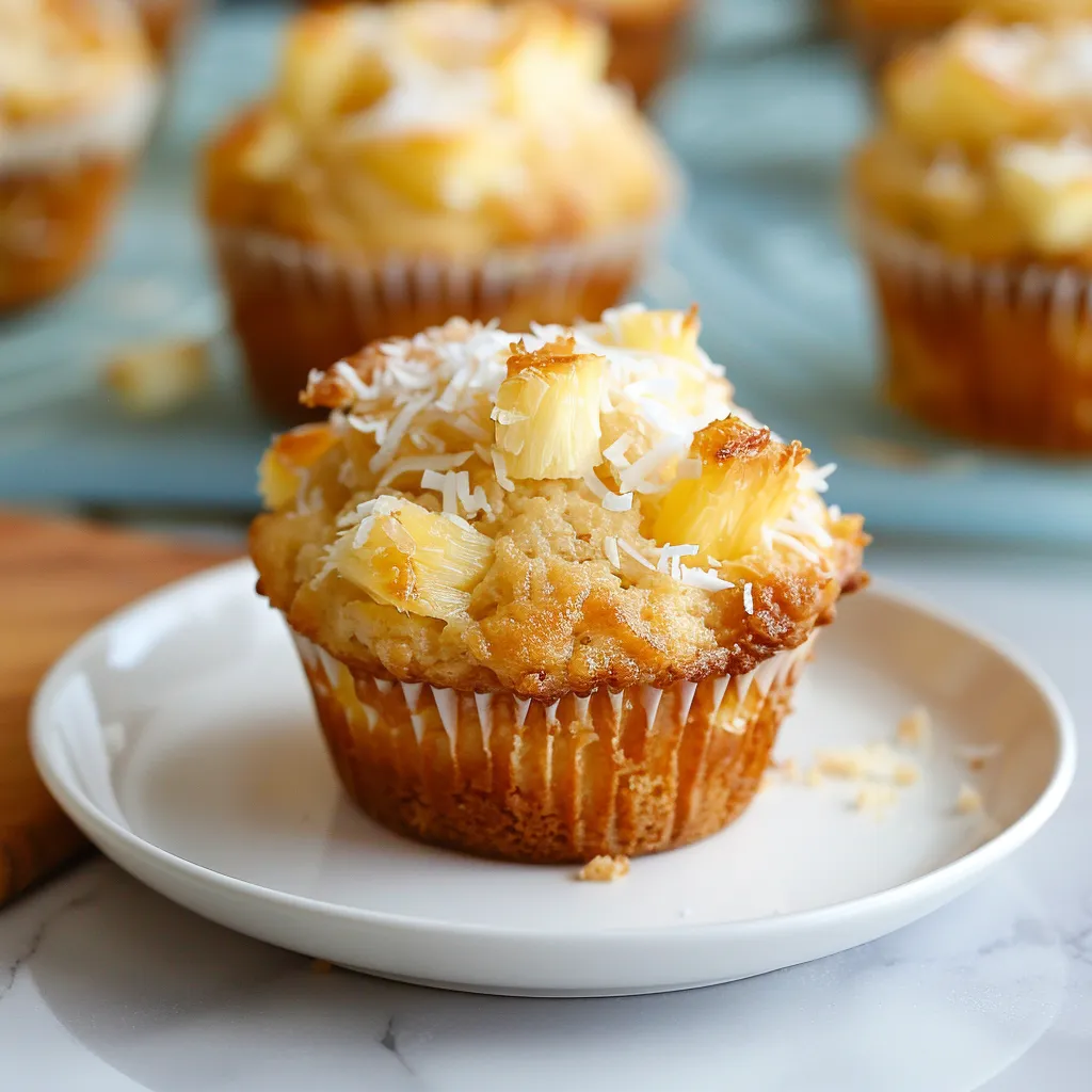 Quark-Muffins mit Kokos und Ananas