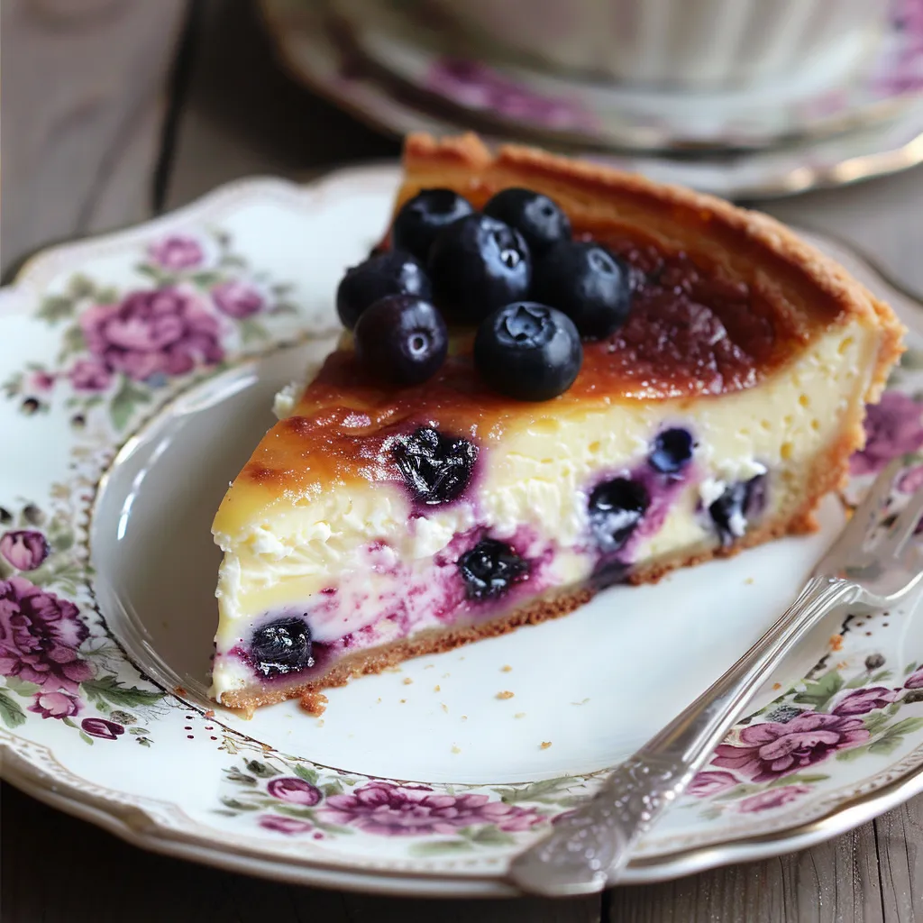 Käsekuchen mit Heidelbeeren und Quark