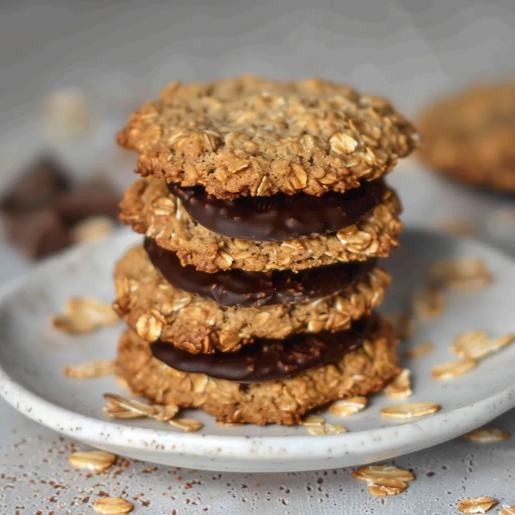 Haferkekse mit Schokolade und Haferflocken