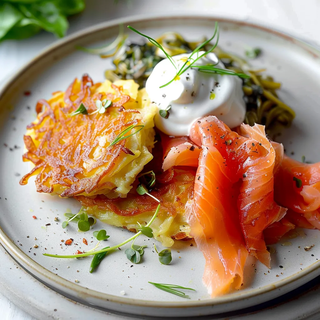 Kartoffelrösti mit geräuchertem Lachs