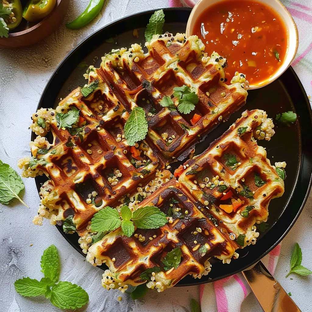 Herzhafte Quinoa-Gemüse-Waffeln - Gesunde Variante