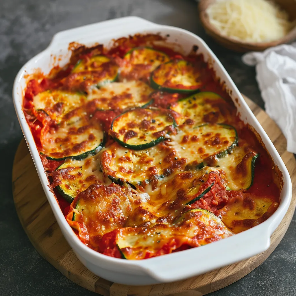 Zucchini-Ricotta-Lasagne mit Tomatensauce