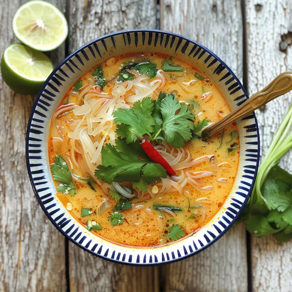 Thai-Kokossuppe mit Ingwer und Zitronengras