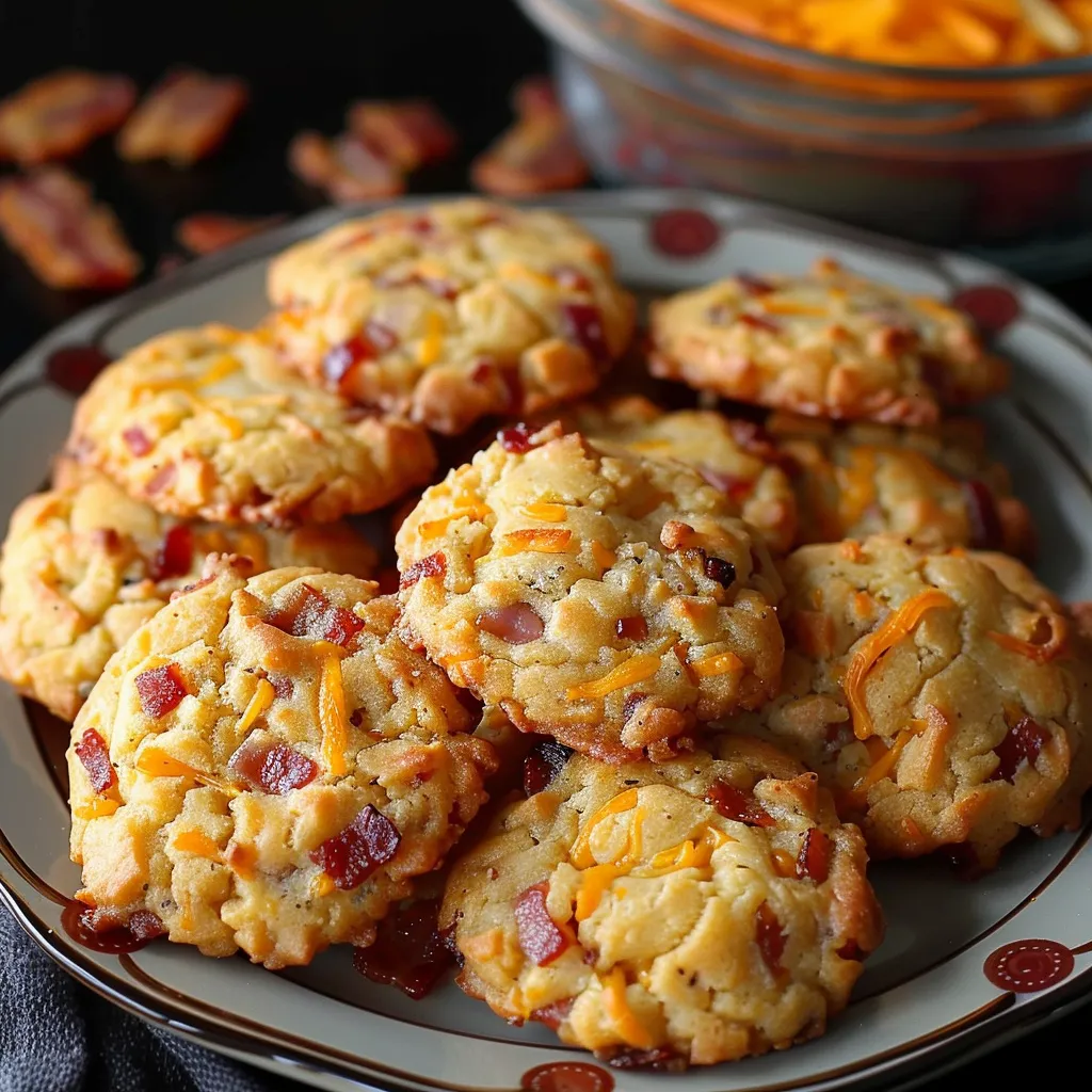 Salz-Cookies mit Bacon und Cheddar