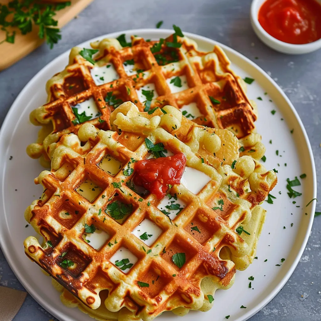 Gemüsewaffeln mit Mozzarella - Einfaches Rezept