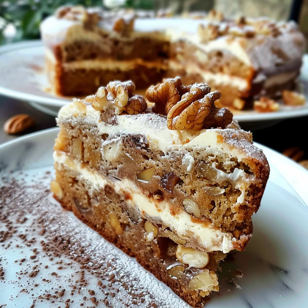 Italienischer Nusskuchen mit Kaffee