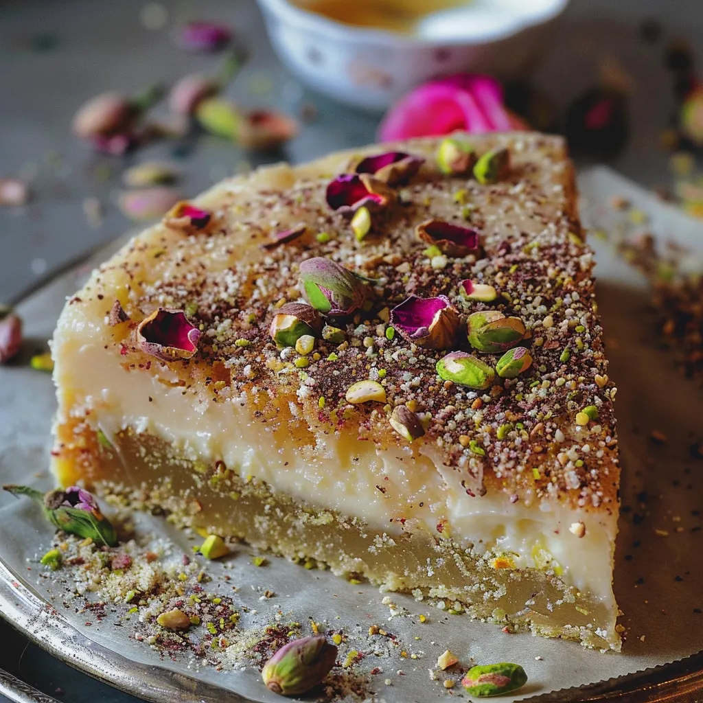 Pistazienkuchen mit Rosennote