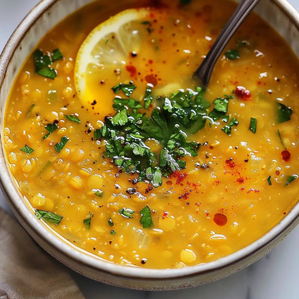 Zitronige Linsensuppe