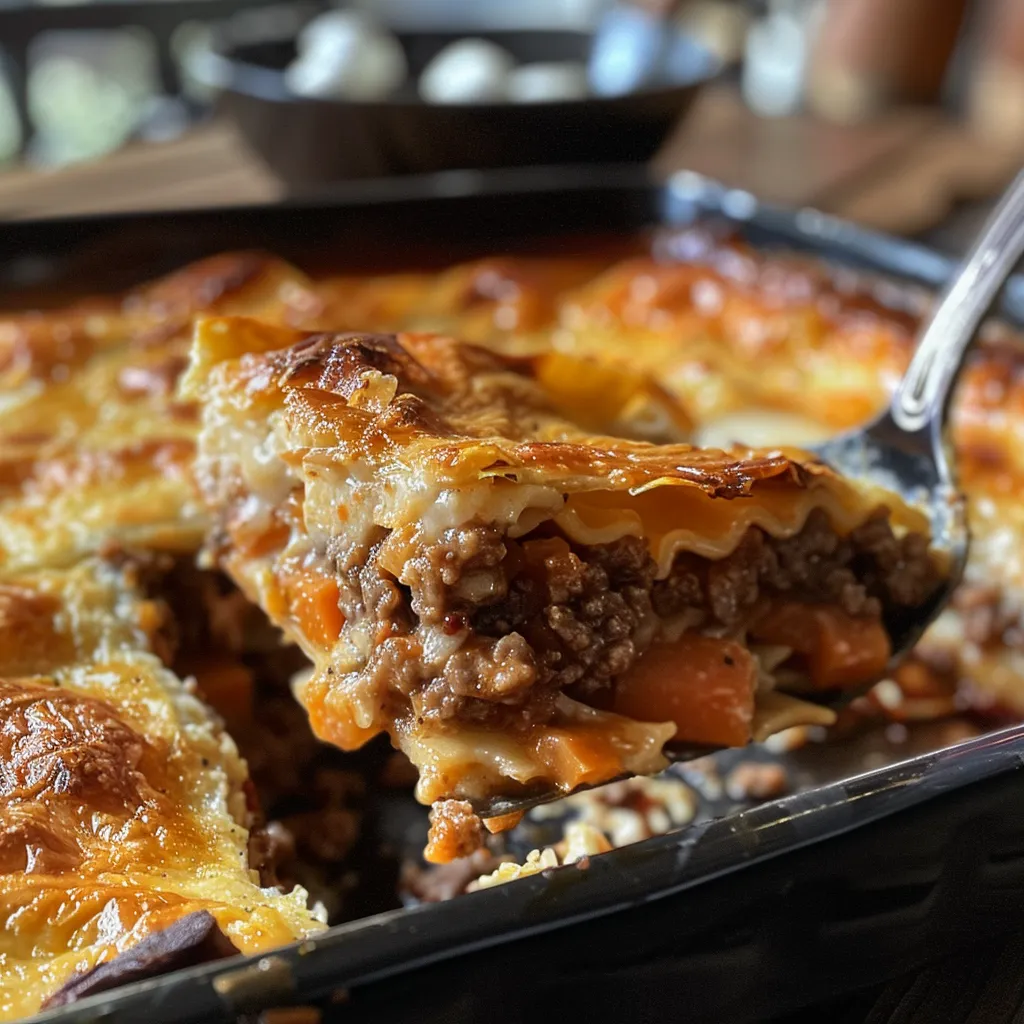 Ravioles-Lasagne mit Bolognese