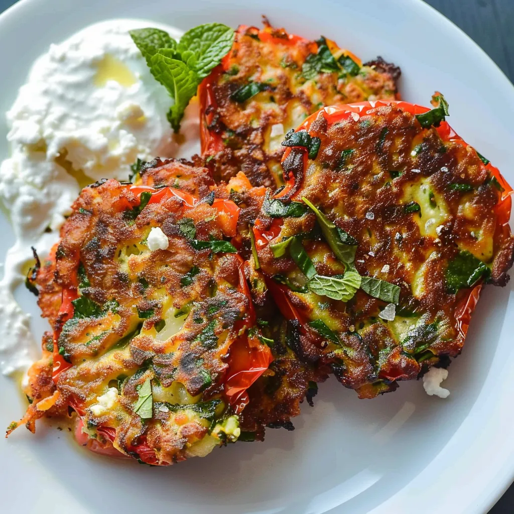 Einfache griechische Tomaten-Feta-Taler