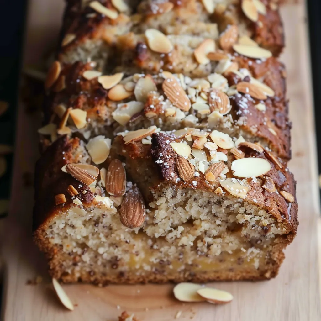Bananenbrot mit Mandel-Topping