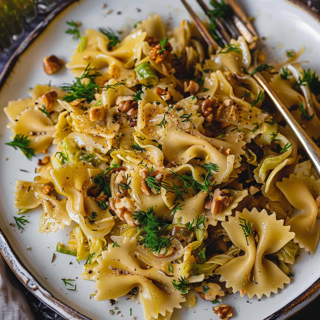 Nudeln mit Kohl und Nüssen - Schmackhaftes und nahrhaftes Gericht