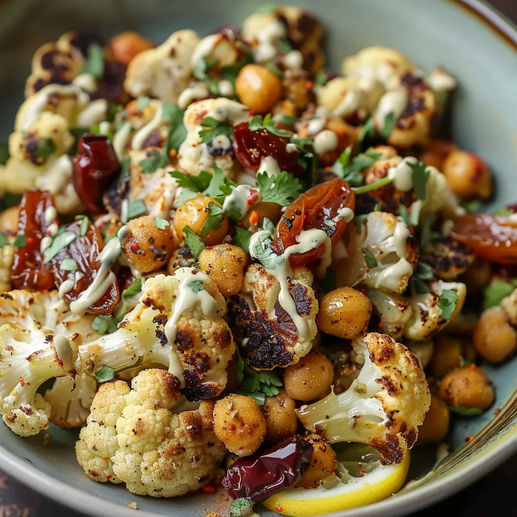 Röstiger Blumenkohlsalat mit Dattel