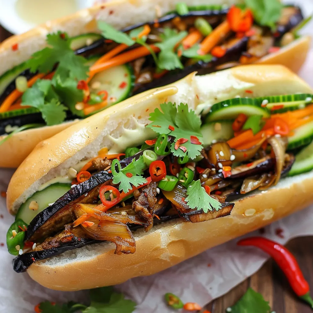 Vegetarisches Banh Mi mit Aubergine und Zitronengras - Einfaches Gericht