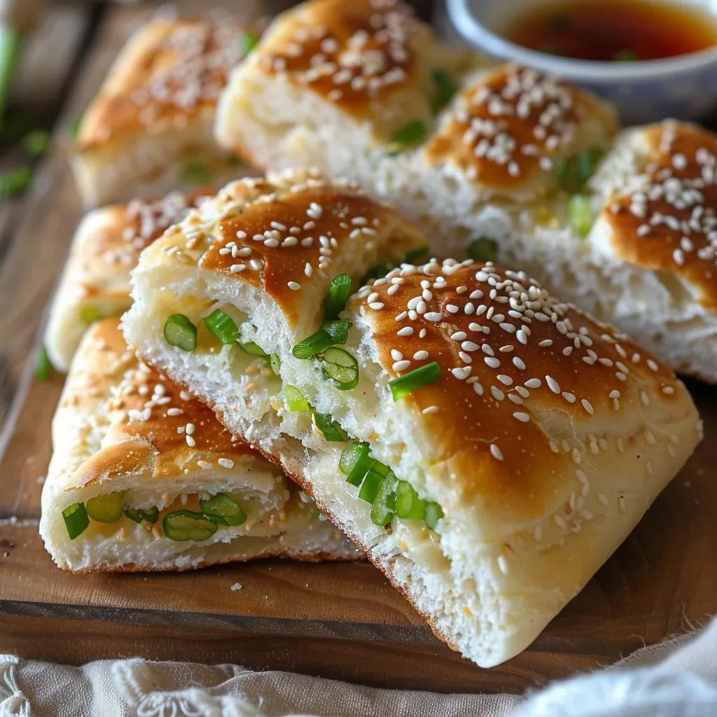 Knuspriger Shao Bing mit Lauchzwiebeln - Selbstgemachtes Fladenbrot