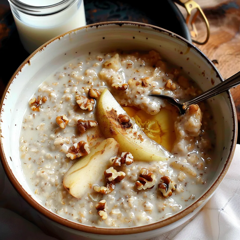 Earl Grey Porridge mit Honigbirne
