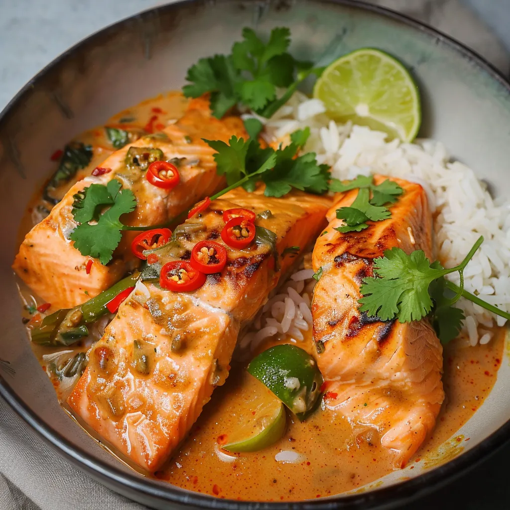 Cremiger Lachs mit Kokosmilch