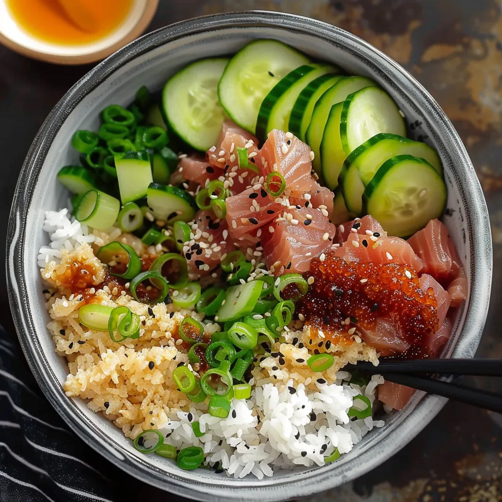 Scharf gewürzter Thunfisch-Sushi-Bowl - Einfach und schnell
