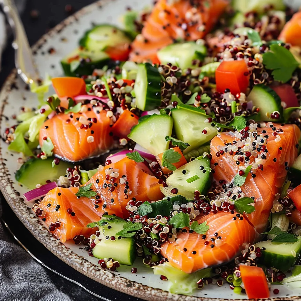 Quinoa Salat mit Lachs