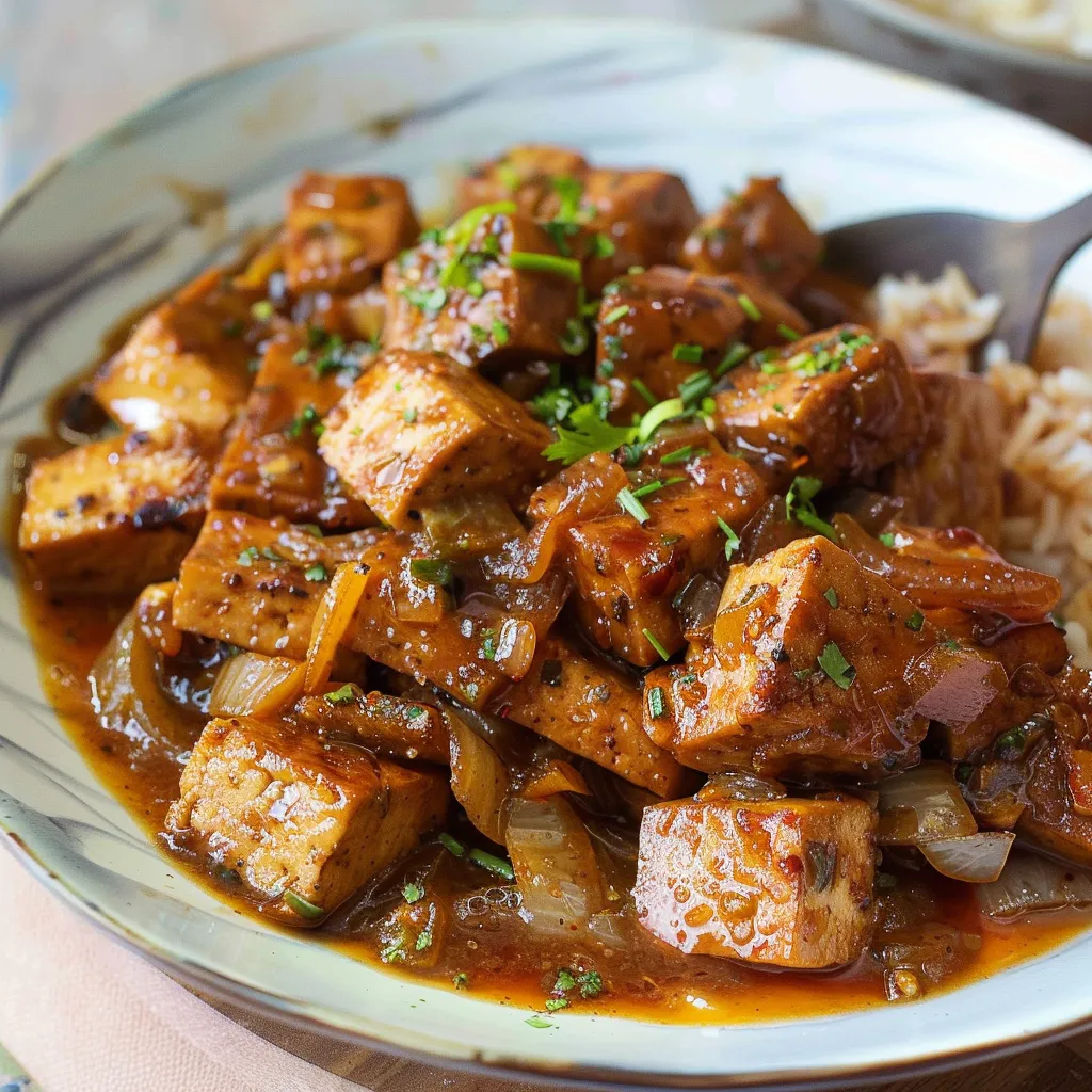 Leckeres veganes Adobo Tofu