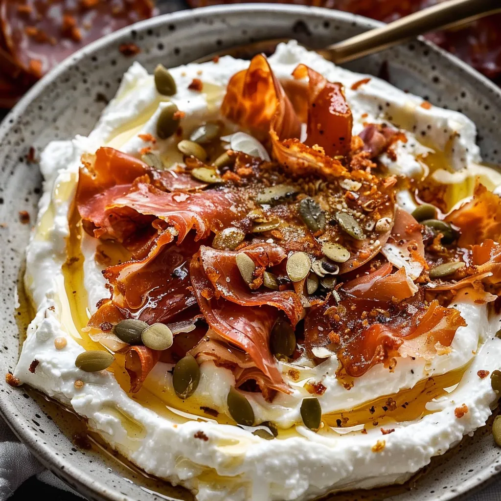 Ricotta-Dip mit knuspriger Mortadella - Origineller Vorspeisen-Genuss