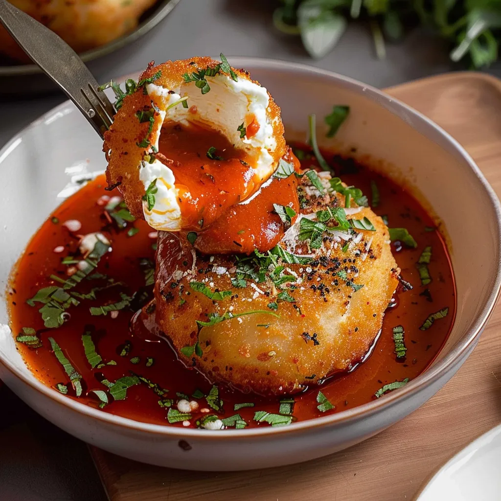 Frittierte Burrata mit cremiger Vodka-Sauce