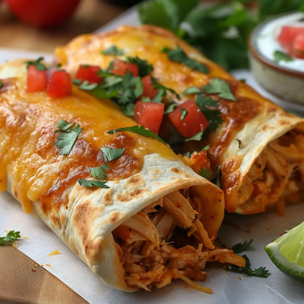 Einfache und schnelle Hähnchen-Chimichangas