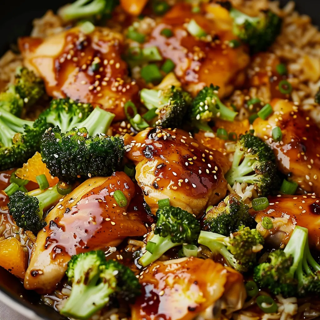 Einfacher Knuspriger Poulet mit Orange und Broccoli