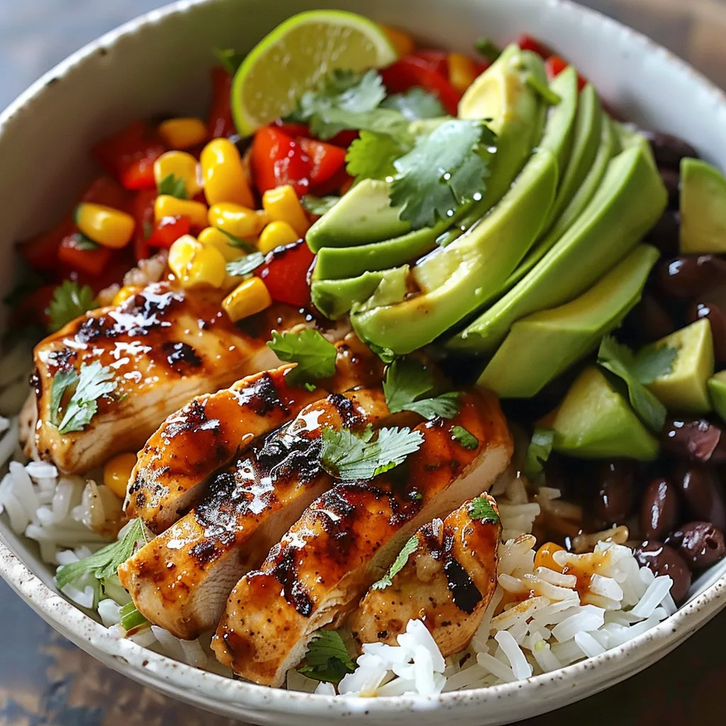 Honig-Chipotle-Hähnchen-Reisschüsseln