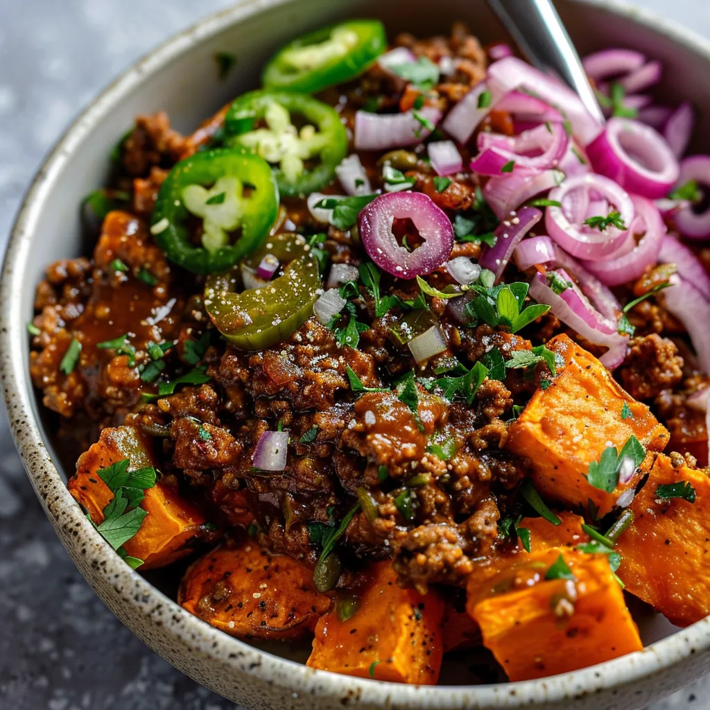Süßkartoffel-Sloppy-Joe-Schalen