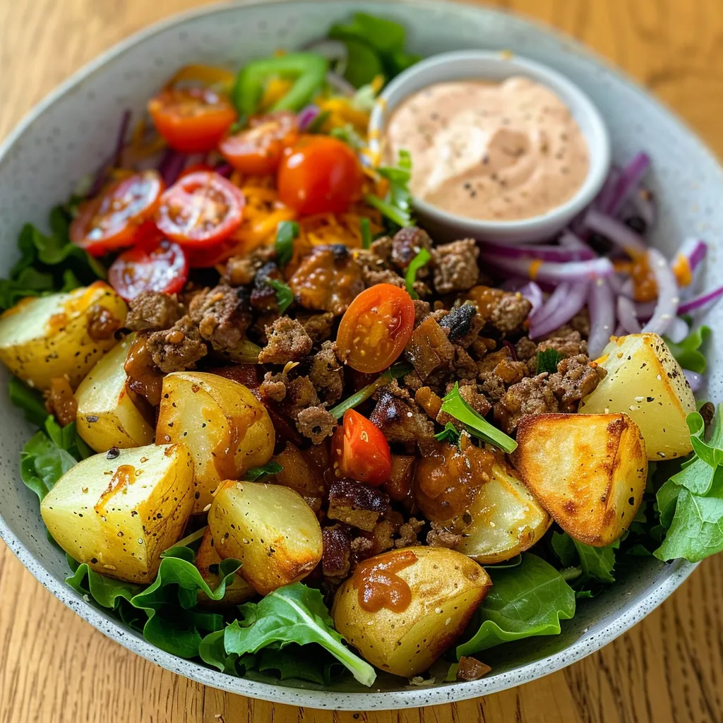Hausgemachte gefüllte Burger-Bowls