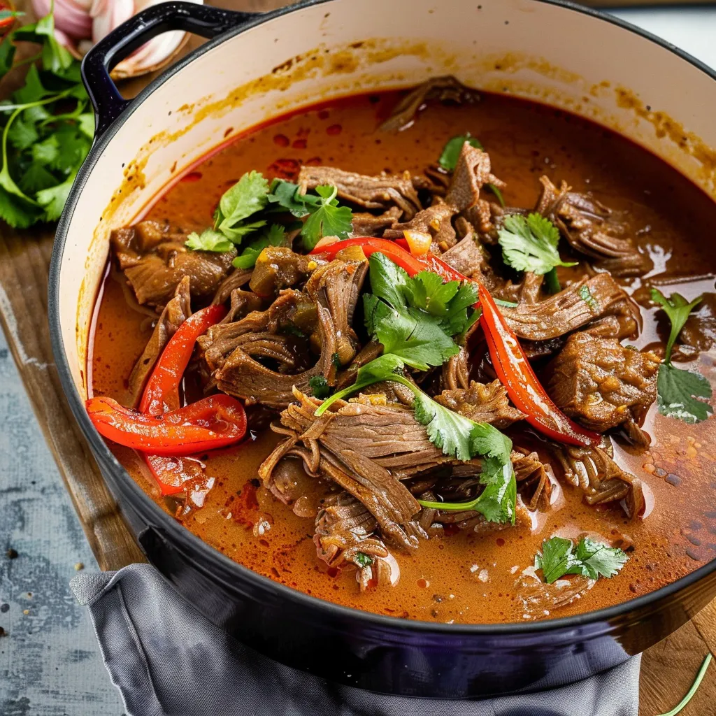 Geschmortes Rindfleisch mit rotem Curry - Cremiges Thai-Gericht