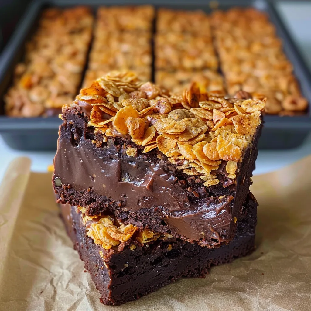 Schoko Brownies mit Cornflakes