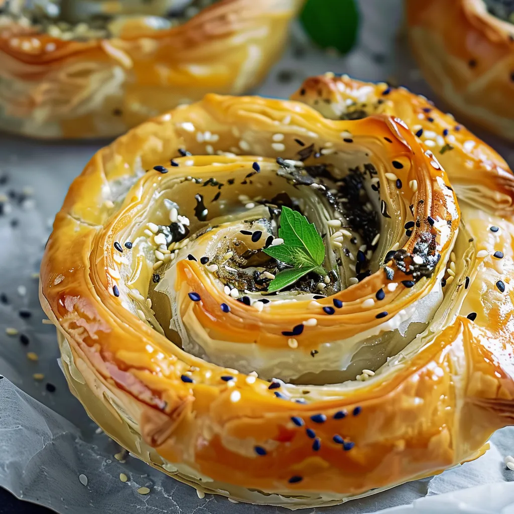 Knusprige Spanakopita Spirale