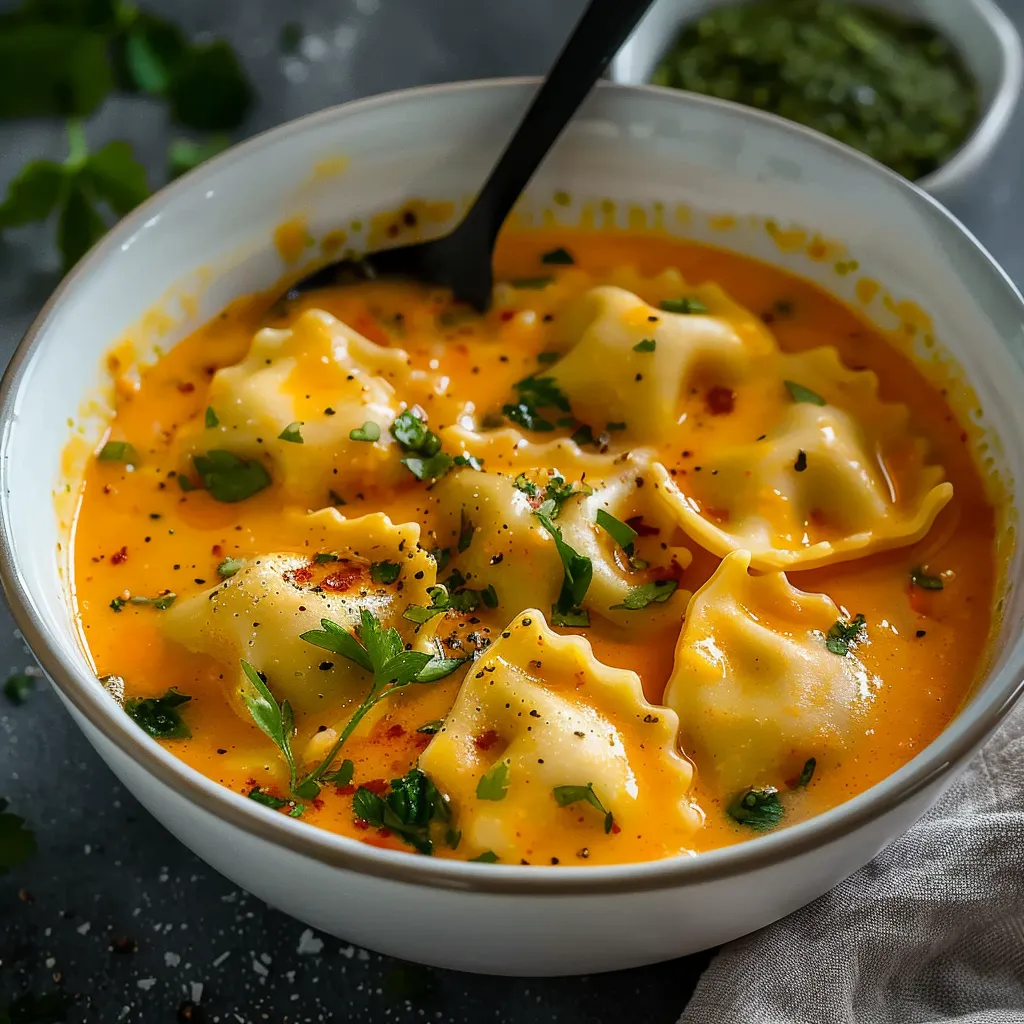 Cremige Curry-Ravioli-Suppe