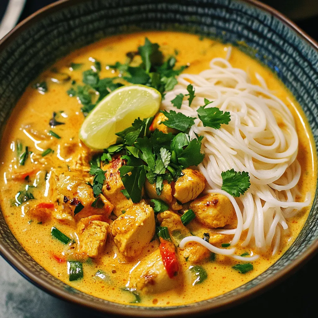 Hähnchen Khao Soi: Eine schmackhafte Thai-Suppe