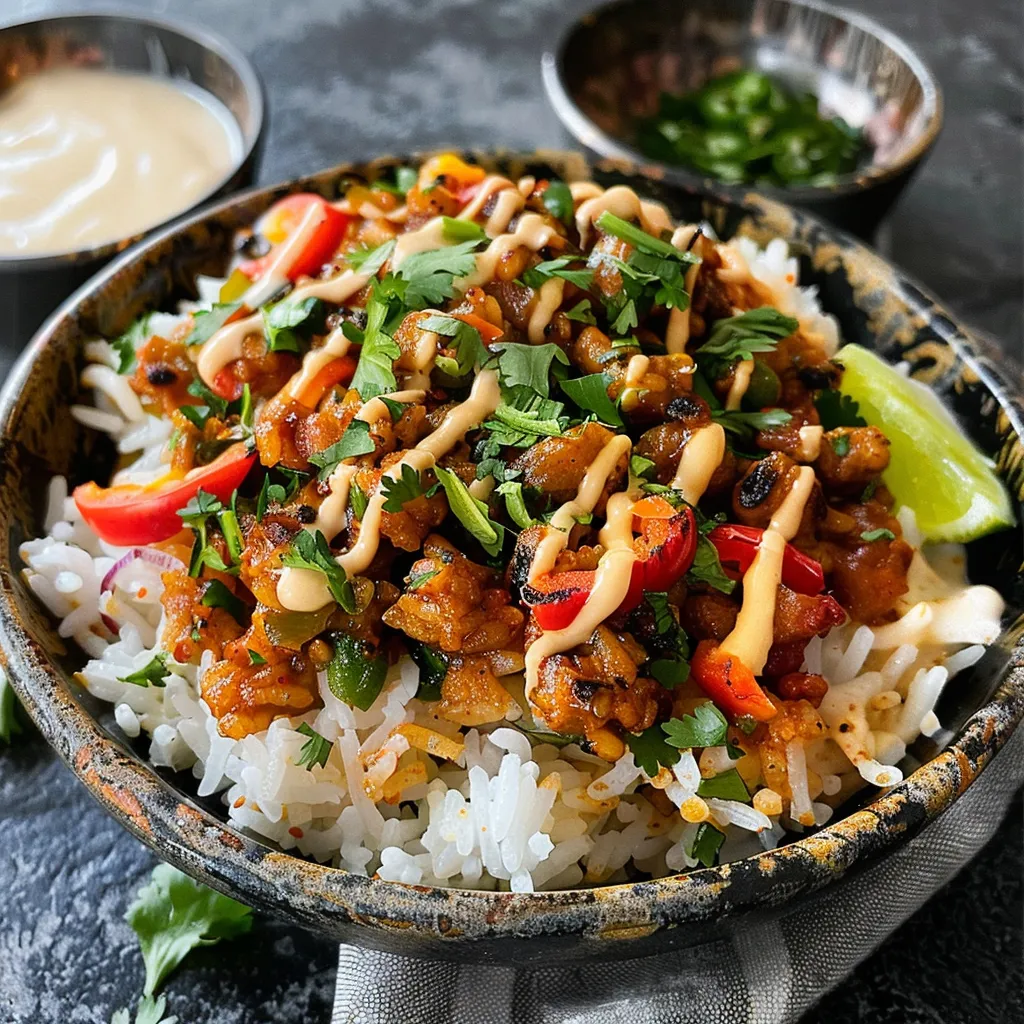 Würzige Indische Reisbowls auf der Grillplatte