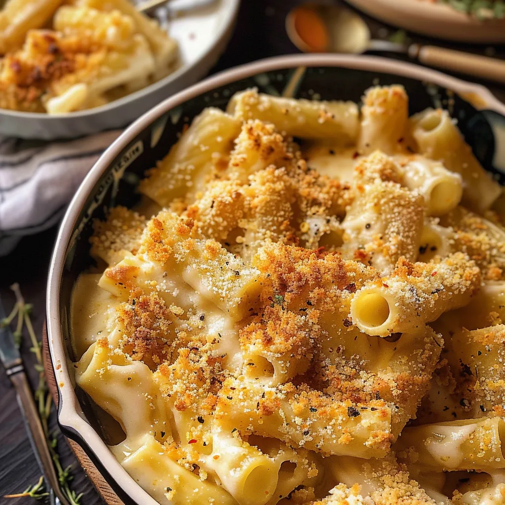 Rigatoni mit Käse und goldbrauner Kruste