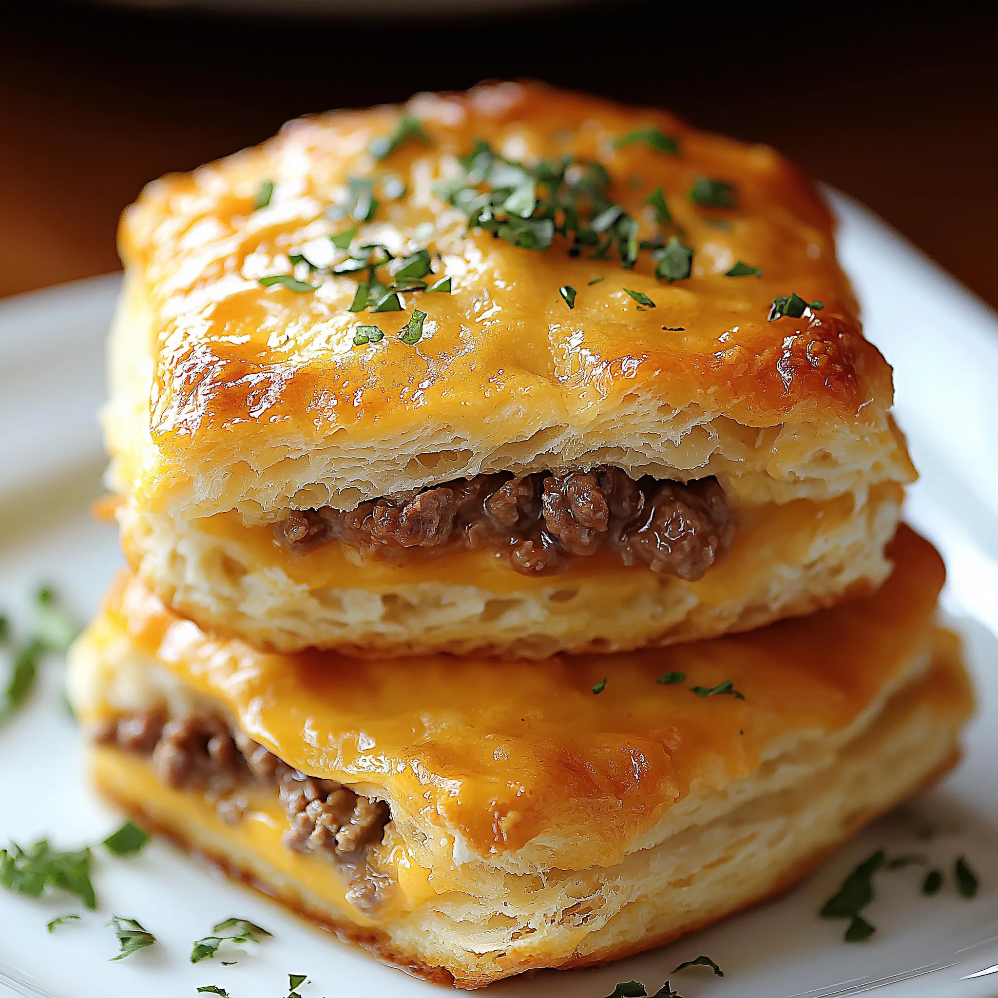 Hackfleisch-Cheddar-Brötchen - Einfaches Gericht