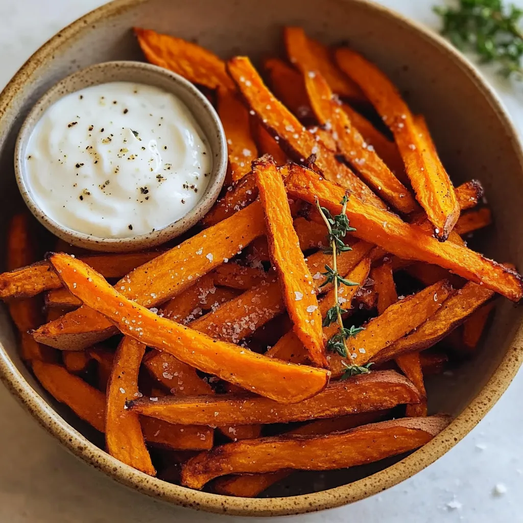 Knusprige Süßkartoffel Pommes Heißluftfritteuse