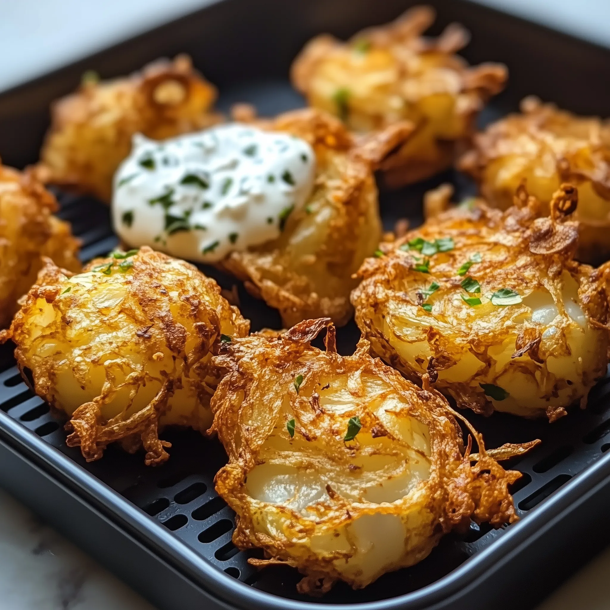 Zwiebel Bhajis aus der Luftfritteuse