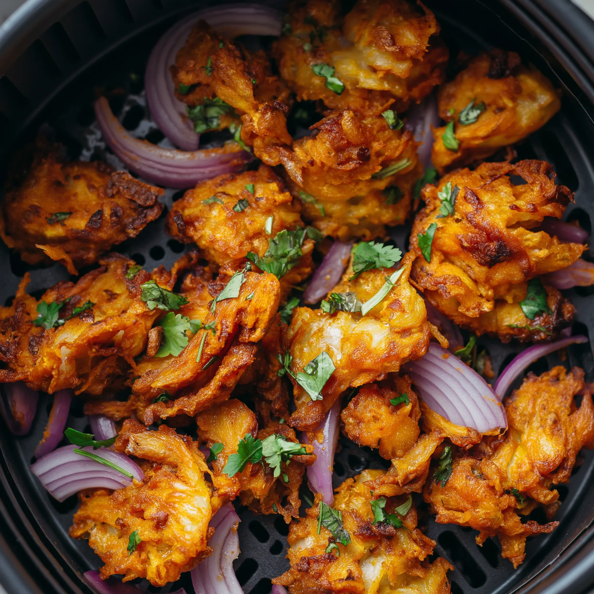 Zwiebel-Bhajis aus der Heißluftfritteuse: Indisches Fingerfood