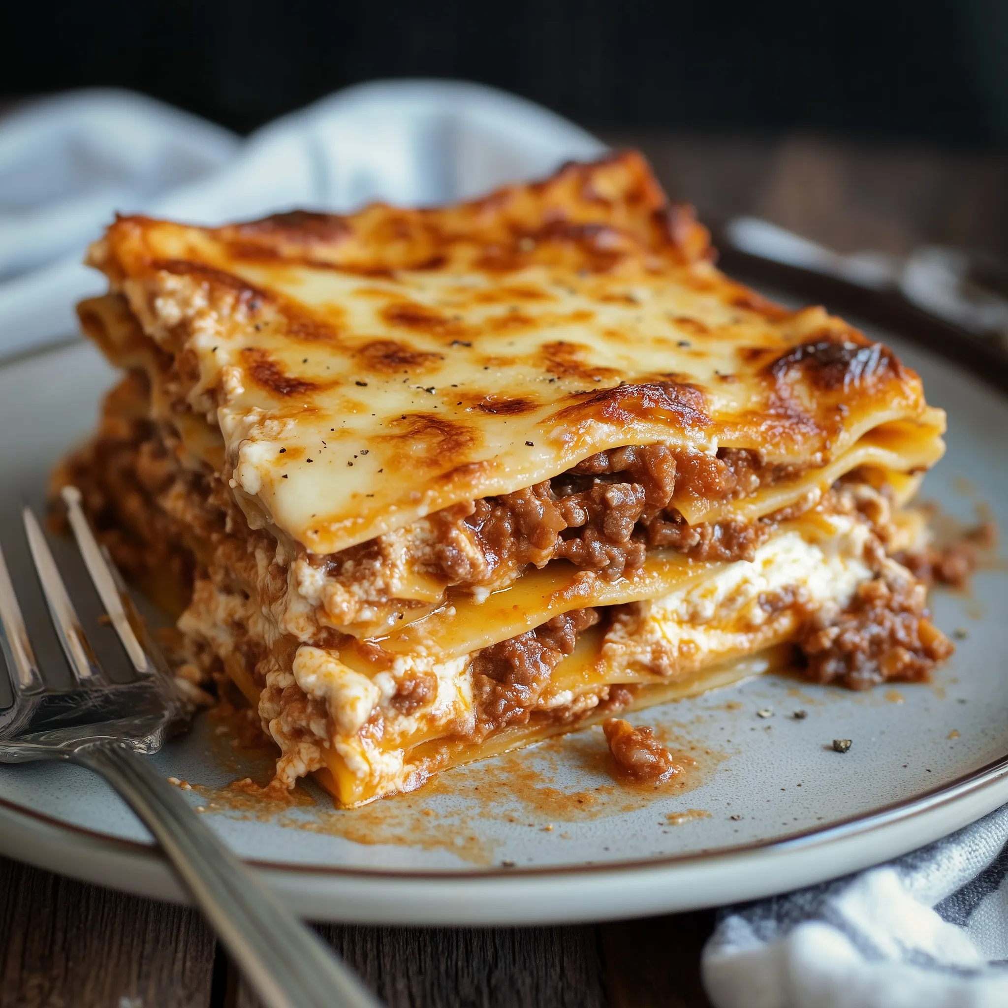 Traditionelle Toskanische Lasagne mit Ragoût und Béchamel
