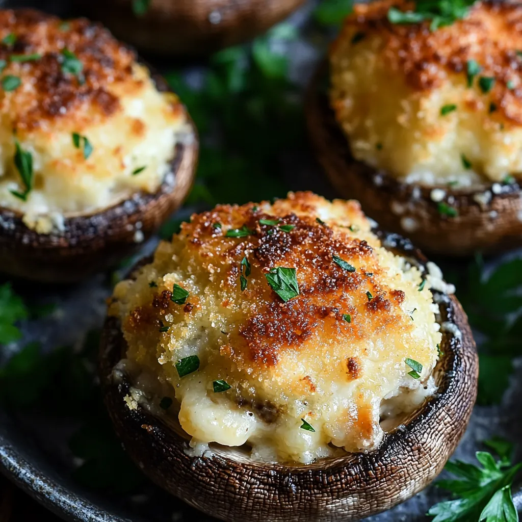 Gefüllte Champignons mit Parmesan und Kräutern