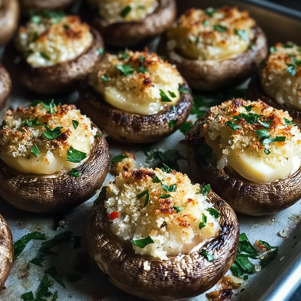Champignons Farcis à l'Ail et Parmesan - Recette Apéritive