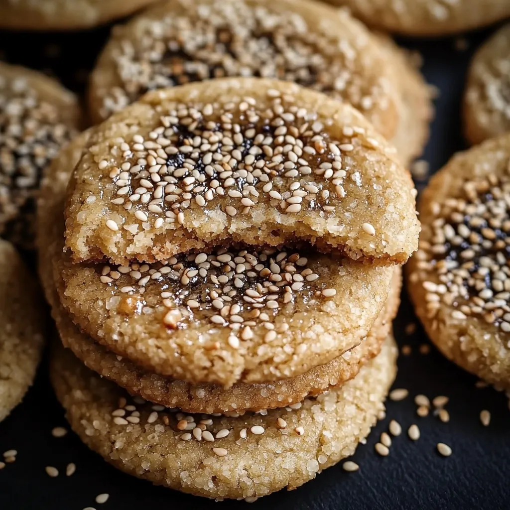 Luftige Kekse mit geröstetem Sesam und Zucker
