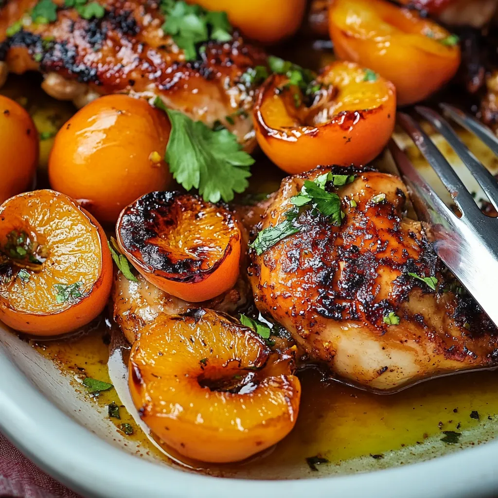 Gegrilltes marokkanisches Huhn mit Aprikosen
