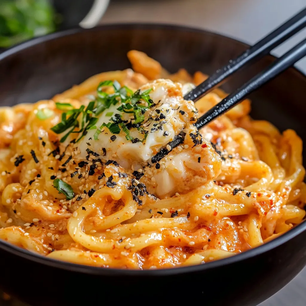 Cremige Udon mit Kimchi
