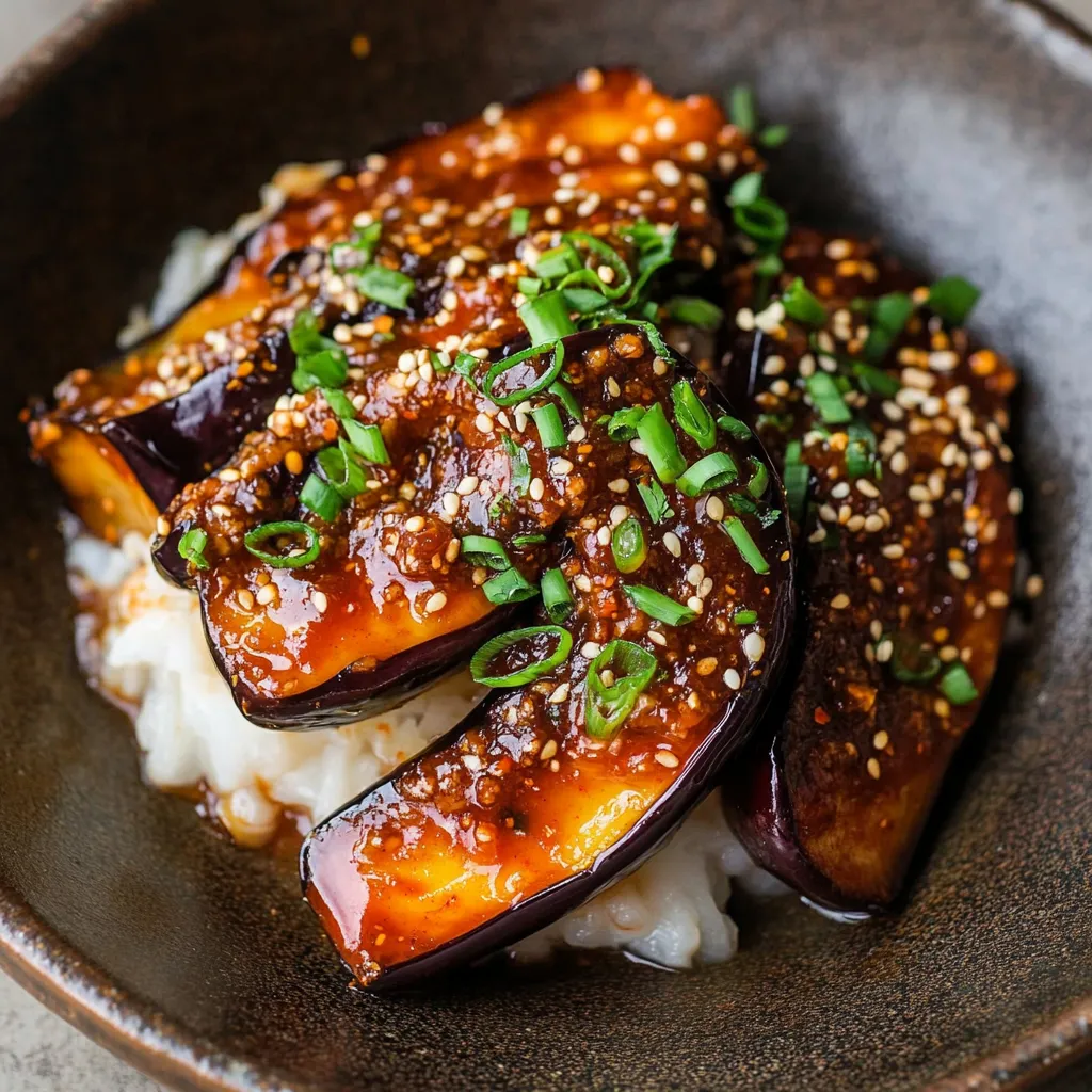 Auberginen mit Gochujang und Knoblauch - Einfaches Gericht
