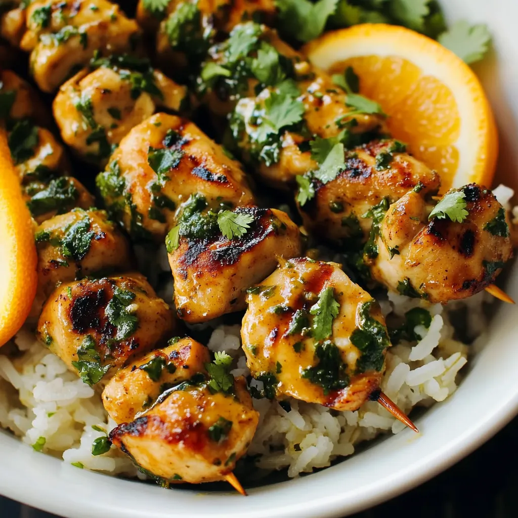 Huhn mit Orangensauce, Reis und Bohnen
